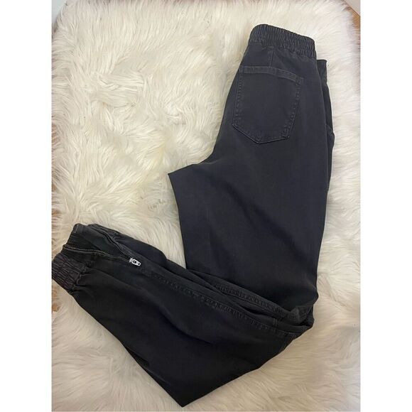 Spanx Stretch Twill Cargo Pull On Ankle Zip Jogger Gray L - Picture 2 of 5
